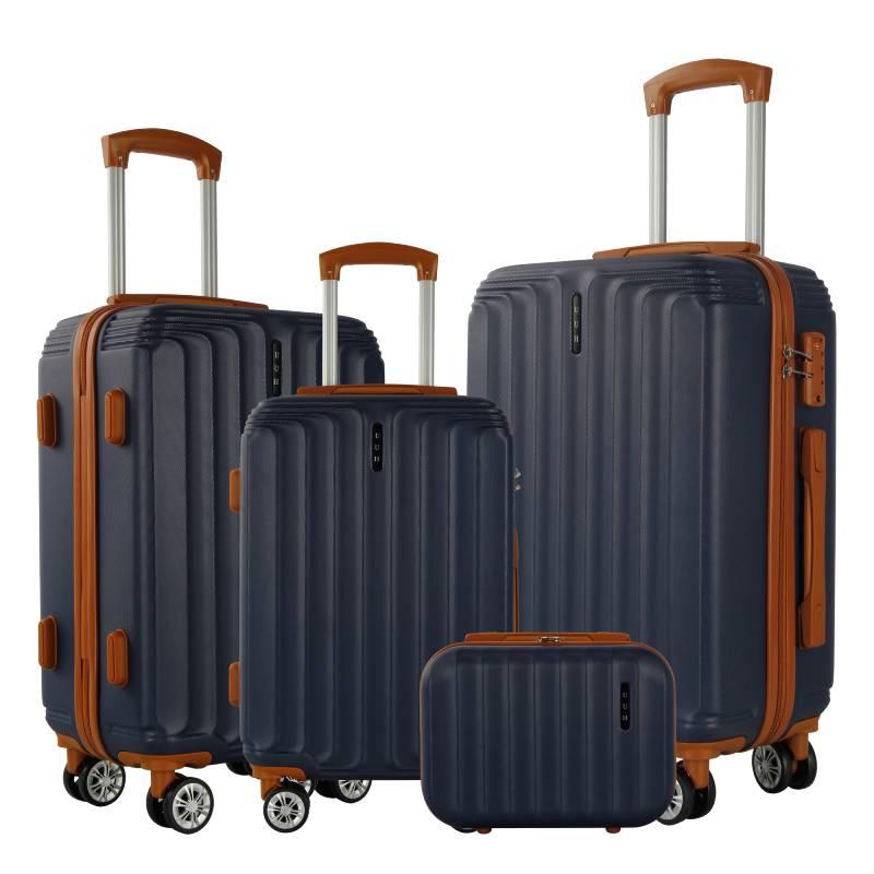 UUH 3pcs 4pcs Luggage Set,Durable ABS Hard Shell with TSA Lock and Spinner Wheels, Family Travel Essentials.