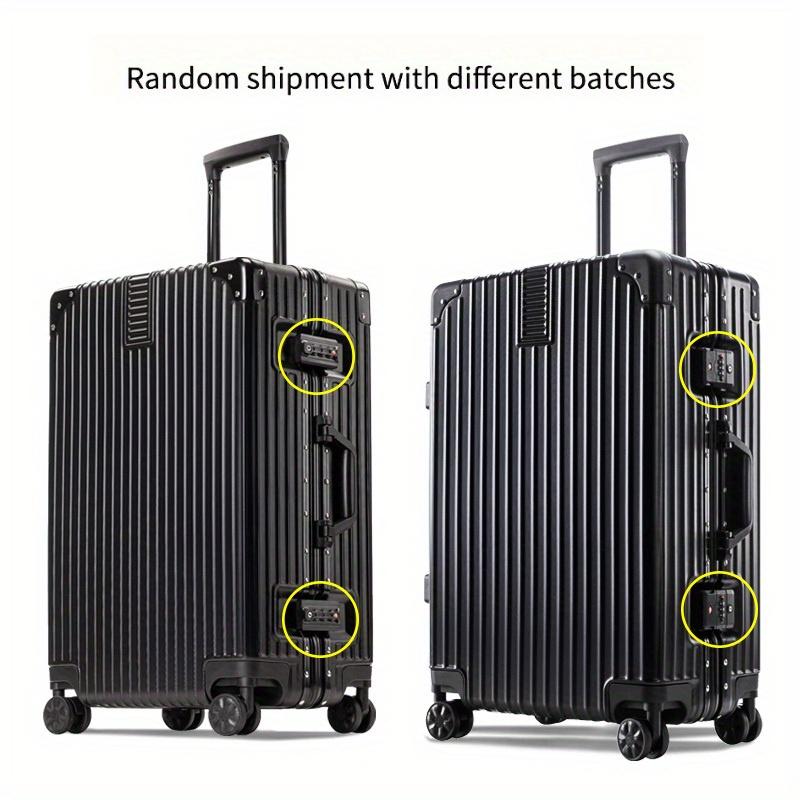 2024 Hard Shell Luggage Suitcase, Striped Carry On Aluminum Frame Trolley Case, Universal Wheel Travel Case With Password