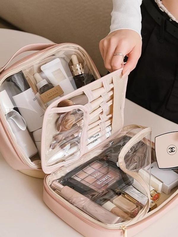 Large Capacity Makeup Storage Bag, Portable Waterproof Travel Storage Bag, Cosmetic Organizer, Zipper Makeup Bag, Versatile Storage Bag for Travel Travel Essentials