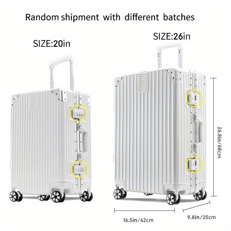 2024 Hard Shell Luggage Suitcase, Striped Carry On Aluminum Frame Trolley Case, Universal Wheel Travel Case With Password