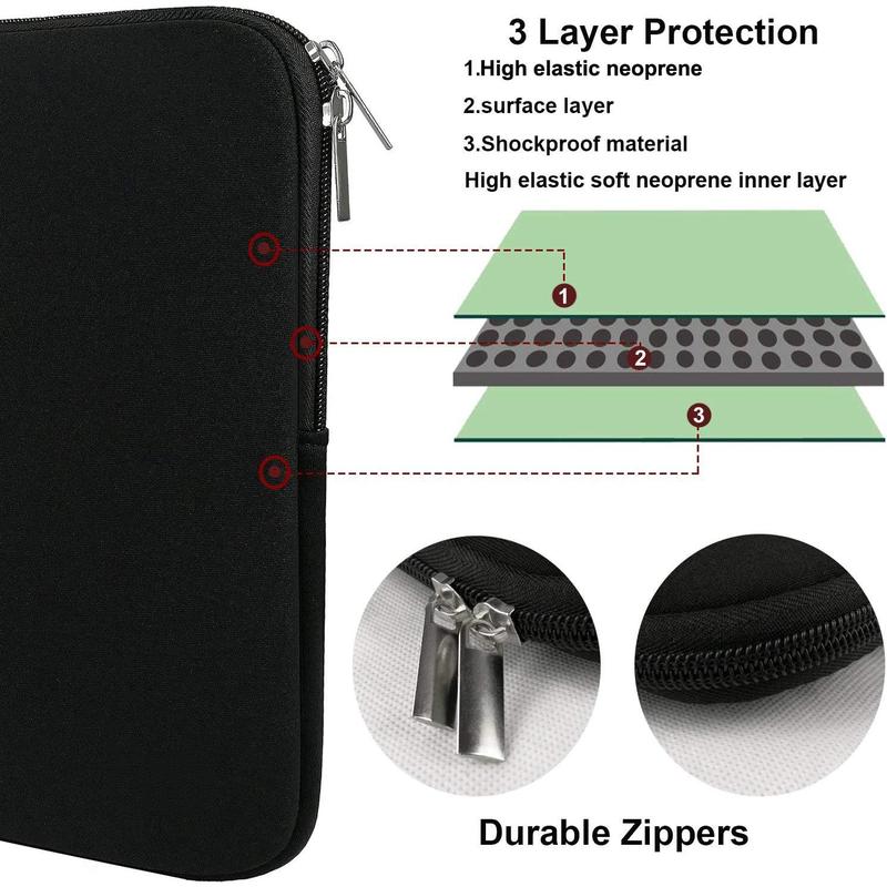 Laptop Sleeve case, 15.6 inch, resistant neoprene notebook computer pocket case tablet briefcase carrying bag compatible Asus Dell Fujitsu hp Sony Toshiba Acer