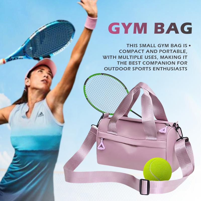 2024 Small Mini Gym Bag, Solid Color Gym Bag, Multi-Purpose Bag for Weekend, Canvas Plain Casual Crossbody,  Portable Sports Bag,  Running, Pink, Great Gift for Friends