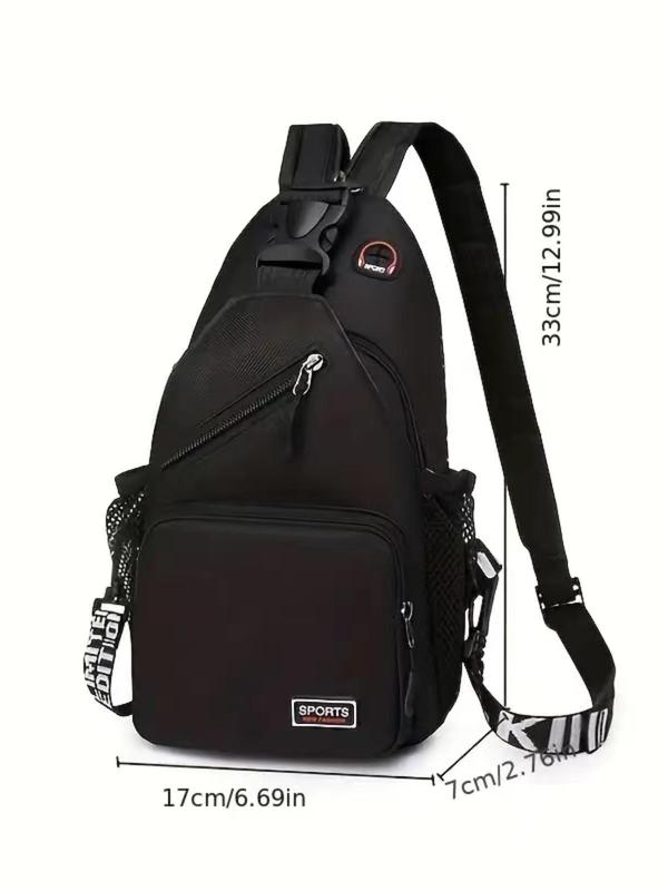 Unisex Casual Sporty Zipper Sling Bag, Multi-functional Chest Bag, Casual Trendy Versatile Backpack for Women & Men for Daily Life