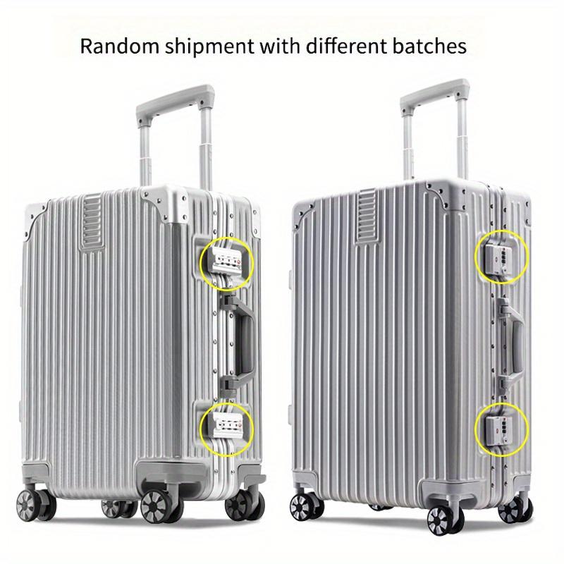 2024 Hard Shell Luggage Suitcase, Striped Carry On Aluminum Frame Trolley Case, Universal Wheel Travel Case With Password