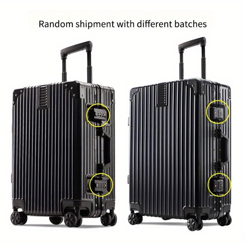 2024 Hard Shell Luggage Suitcase, Striped Carry On Aluminum Frame Trolley Case, Universal Wheel Travel Case With Password