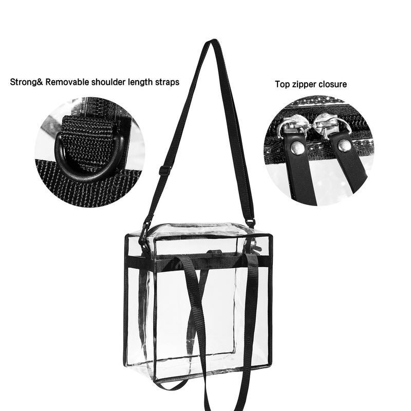 Clear bags Stadium Approved Clear Tote Bag with Zipper Closure Crossbody Messenger Shoulder Bag with Adjustable Strap tote bag