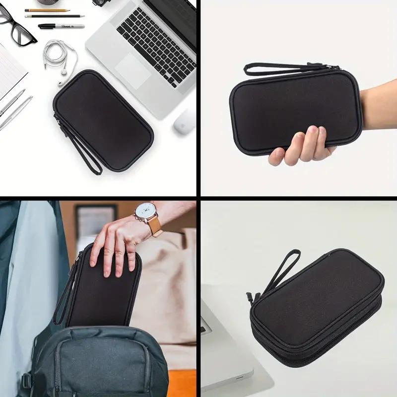 Travel Cable Organizer Pouch Electronic Accessories Carry Case Portable Waterproof Double Layers All-in-One Storage Bag for Cord, Charger, Phone,