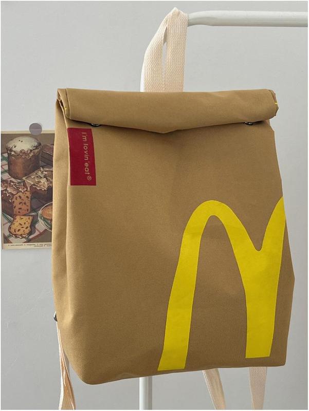 Casual Large School Bag  McDonald's Backpack Lightweight Travel Knapsack for Men Women