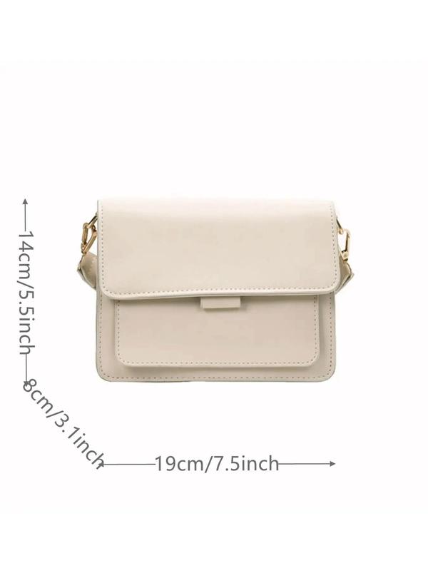 Fashion Plain Pu Leather Zipper Shoulder Bag for Women, 2024 Summer New Style Casual Versatile Solid Color Crossbody Bags for Work, School, Shopping, 2024 Trendy All-match Adjustable Strap Flap Square Bag