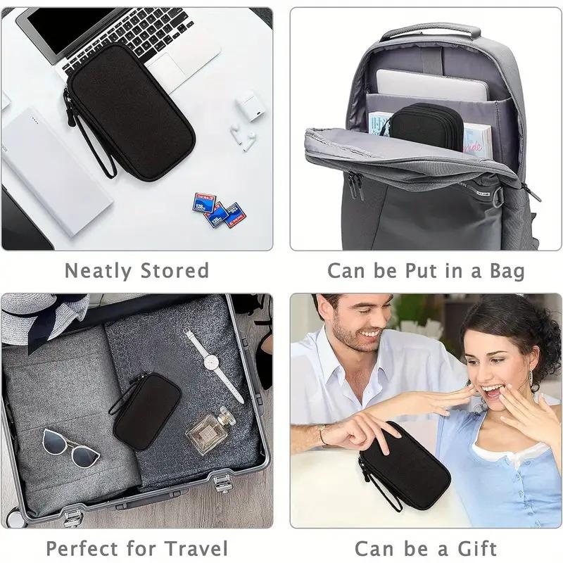 Travel Cable Organizer Pouch Electronic Accessories Carry Case Portable Waterproof Double Layers All-in-One Storage Bag for Cord, Charger, Phone,