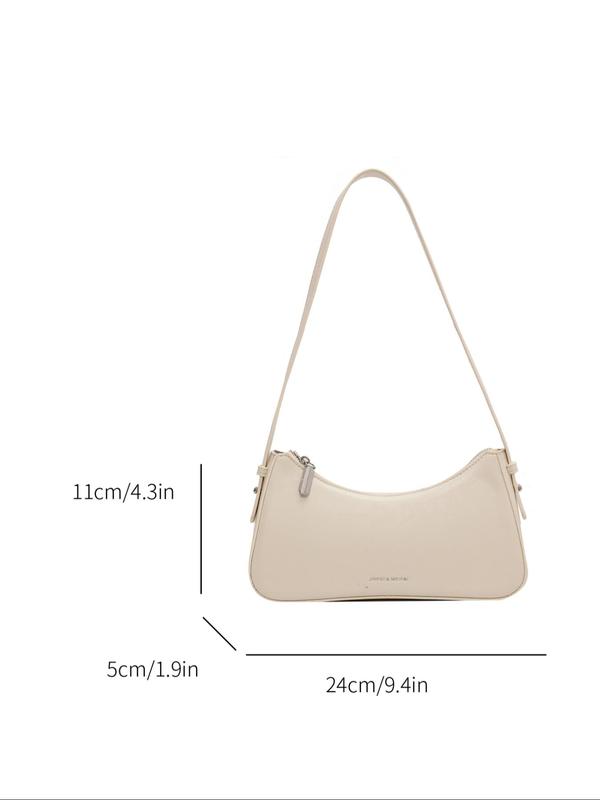 Women's Elegant Solid Color Shoulder Bag, Fashionable PU Leather Underarm Bag for Work & Daily Life, Casual Trendy Versatile Minimalist Commuting Bag