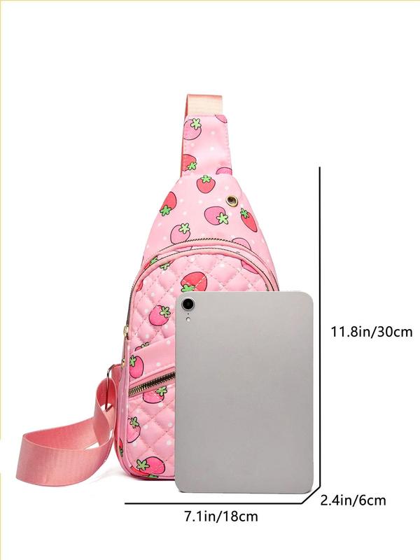 Creative Fruit Pattern Fanny Pack, Casual Zipper Chest Bag for Women, Fashionable Fanny Pack for Travel & Beach