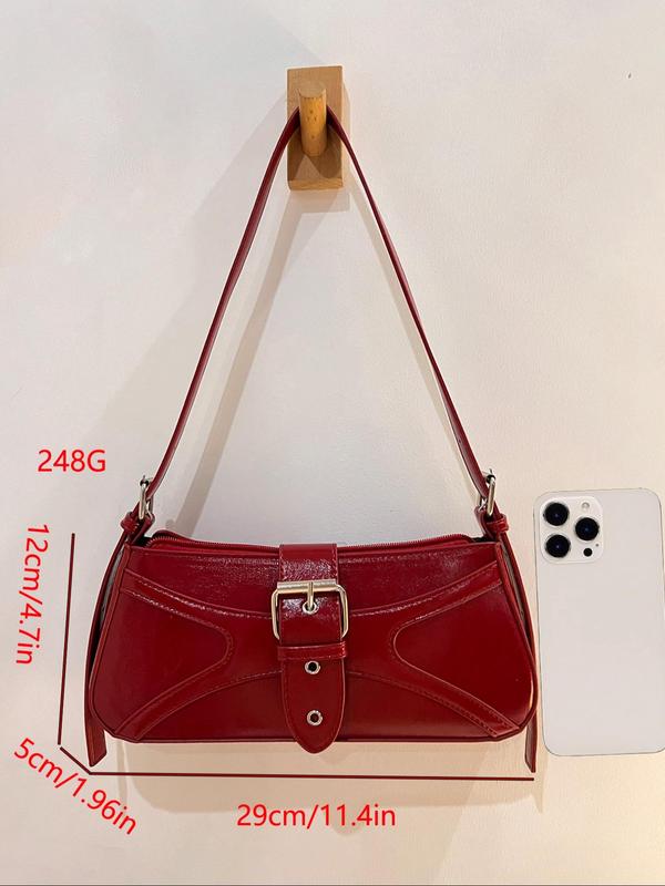 Women's Solid Color Grommet Eyelet Design Shoulder Bag, Fashionable Pu Leather Crossbody Bag for Daily Used, Casual Trendy Versatile High-quality Daily Commuting Bag