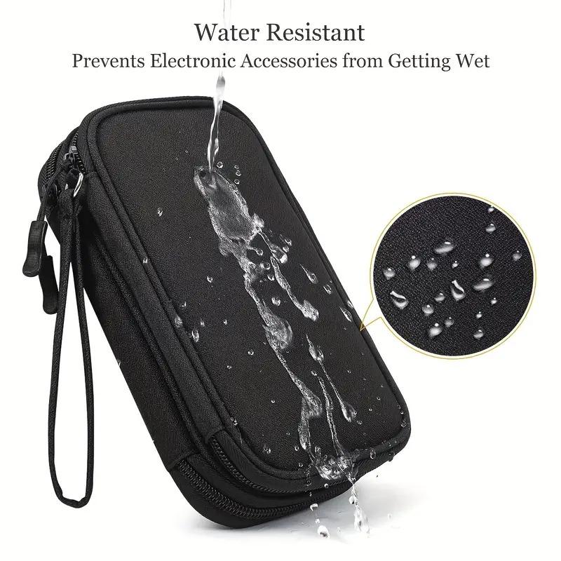 Travel Cable Organizer Pouch Electronic Accessories Carry Case Portable Waterproof Double Layers All-in-One Storage Bag for Cord, Charger, Phone,