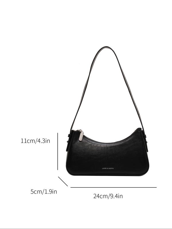 Women's Elegant Solid Color Shoulder Bag, Fashionable PU Leather Underarm Bag for Work & Daily Life, Casual Trendy Versatile Minimalist Commuting Bag