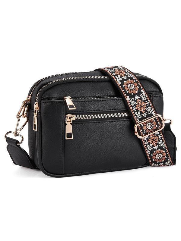 Women's Fashionable Ethnic Pattern Strap Crossbody Bag, Casual Versatile Shoulder Bag for Daily Used, Trendy All-match Commuter Bag