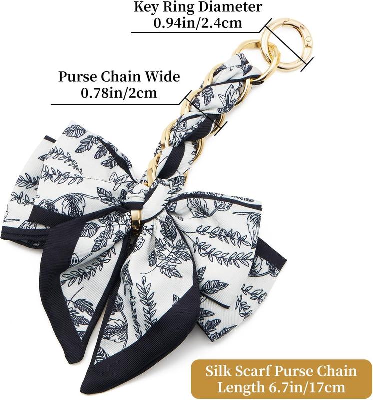 Bag Extender Chain with Bow Ribbon Purse Chain Extender for Crossbody Bag Charms Women Handbag Decoration Accessories