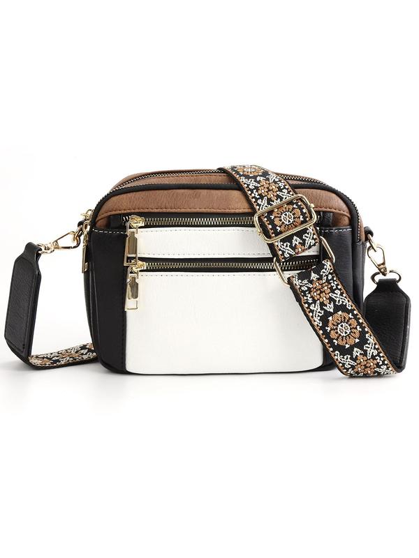 Women's Fashionable Ethnic Pattern Strap Crossbody Bag, Casual Versatile Shoulder Bag for Daily Used, Trendy All-match Commuter Bag