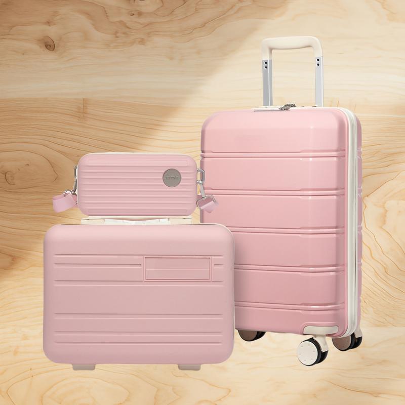 Luggage Suitcase Set, Lightweight Travel Case With TSA Lock, Luggage Suitcase With Spinner Wheels And Smal Makeup Bag