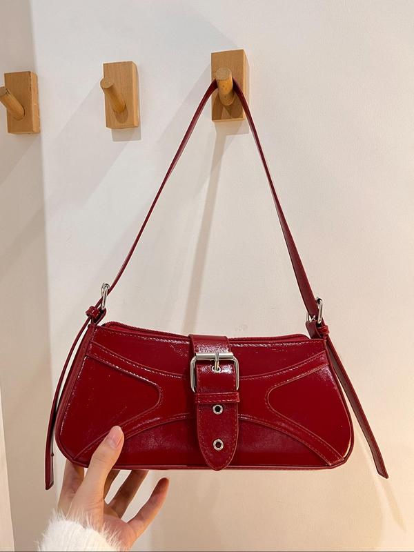 Women's Solid Color Grommet Eyelet Design Shoulder Bag, Fashionable Pu Leather Crossbody Bag for Daily Used, Casual Trendy Versatile High-quality Daily Commuting Bag