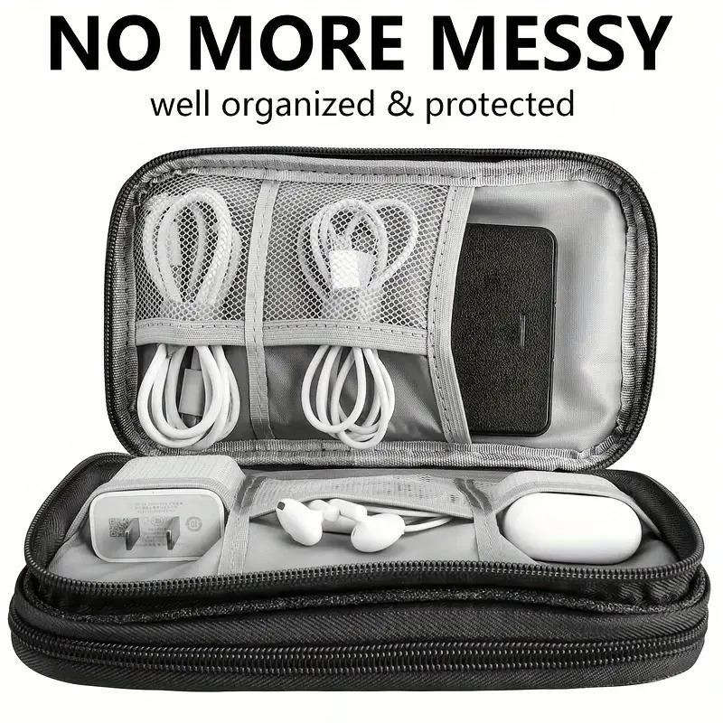 Travel Cable Organizer Pouch Electronic Accessories Carry Case Portable Waterproof Double Layers All-in-One Storage Bag for Cord, Charger, Phone,