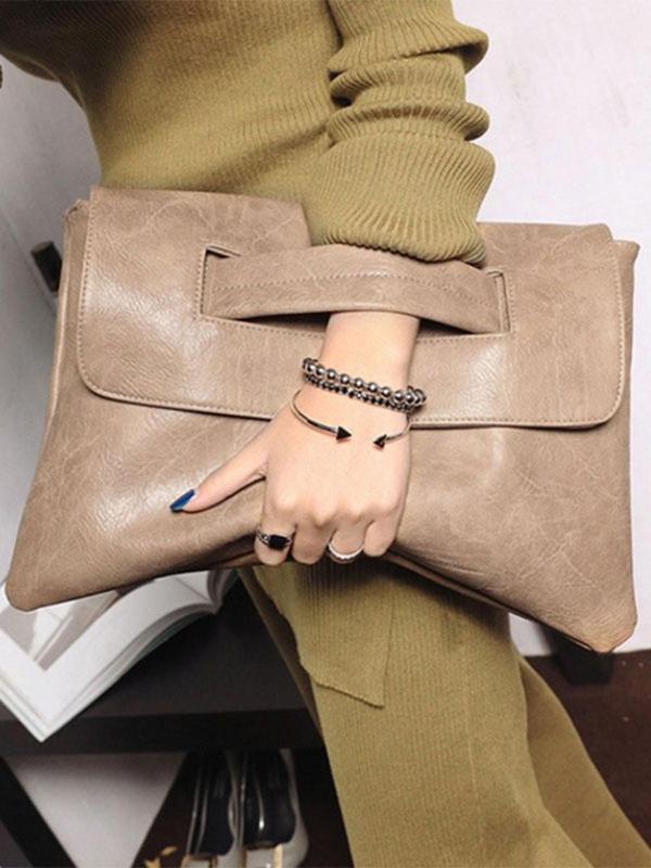 Women's 2024 Vintage Solid Matching Pu Leather Clutch Bag, Large Capacity Wristlet  Clutch  Handbags for Work, Ladies Purse Designer Envelop Clutch Bags