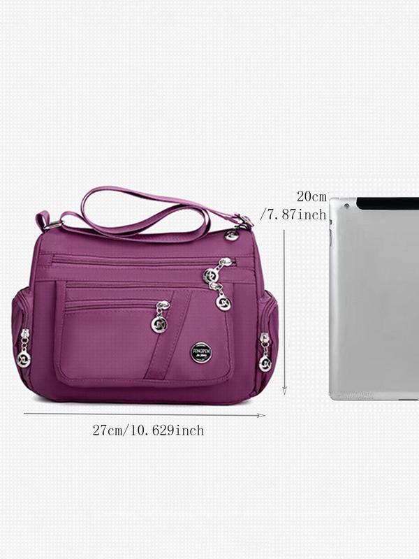 Women's Fashionable Solid Color Simple Crossbody Bag, Casual Versatile Shoulder Bag for Daily Used, Female Zipper Classic Bag