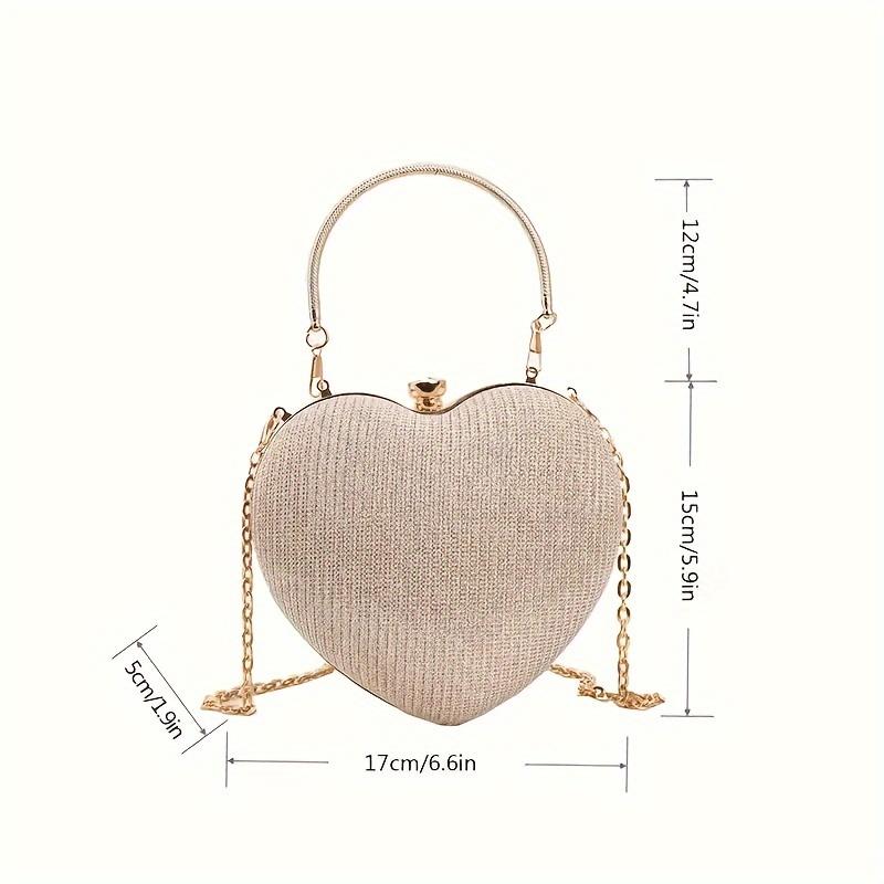 Korean Version of the Cute Heart-shaped Crossbody Bag, Fashionable Banquet Chain Peach Heart Handbag