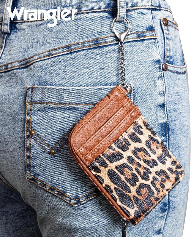 Wrangler Wrangler Leopard Print Mini Zip Card Case - Leopard