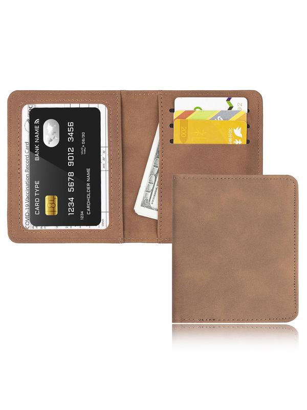 Women's Minimalist Casual Plain Portable Cardholder, Simple Design Business Style Short Wallet, RFID Blocking Card Holder For Work Office & Daily Used