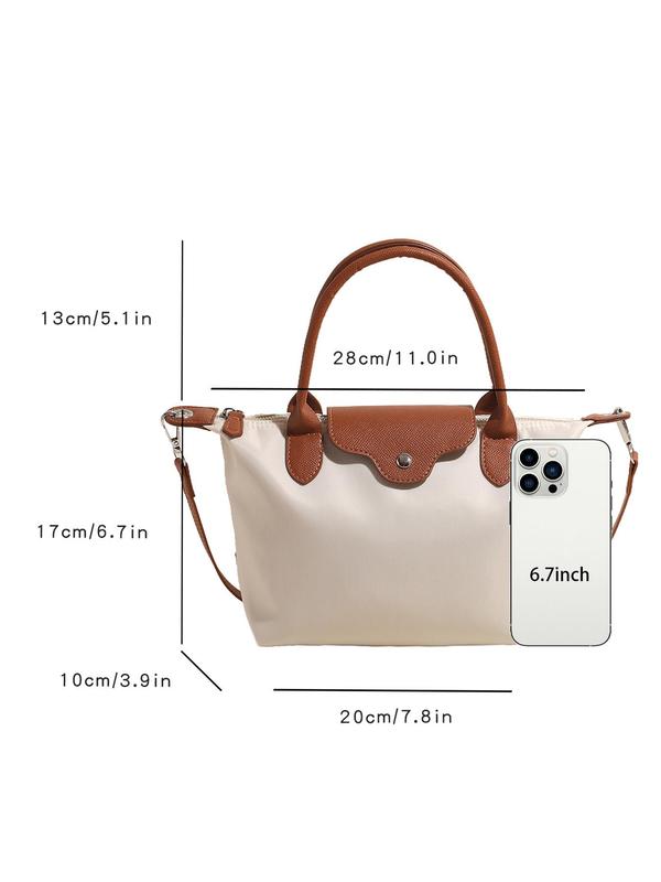 Women's Color Block Shoulder Bag, Fashionable Large Capacity Crossbody Bag for Daily Travel Work Commute, Casual Trendy Versatile High-quality Daily Commuting Bag