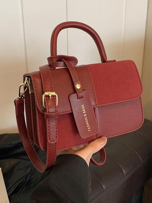 Women's Elegant Solid Color Suede Crossbody Bag, Fashionable PU Leather Shoulder Bag for Work & Daily Used, Casual Trendy Versatile High-quality Daily Commuting Bag