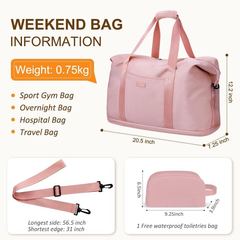 Expandable Travel Duffle Bags Weekender Overnight Bags for Women Men  Bag for Women Labor Delivery with Toiletry Bag