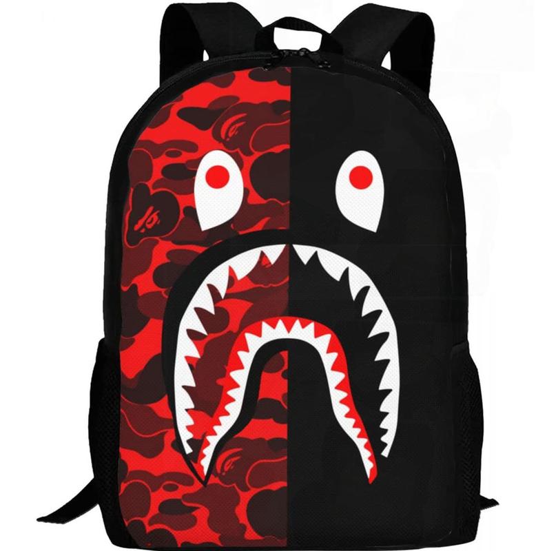 BAPE Shark Backpack Game CasualBackpack Portable Multifunction BagAnime Cartoon Backpack