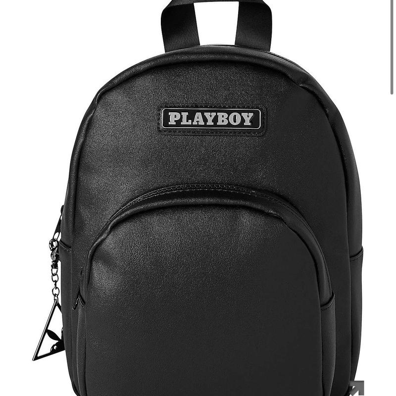 Black Playboy Logo Mini Backpack