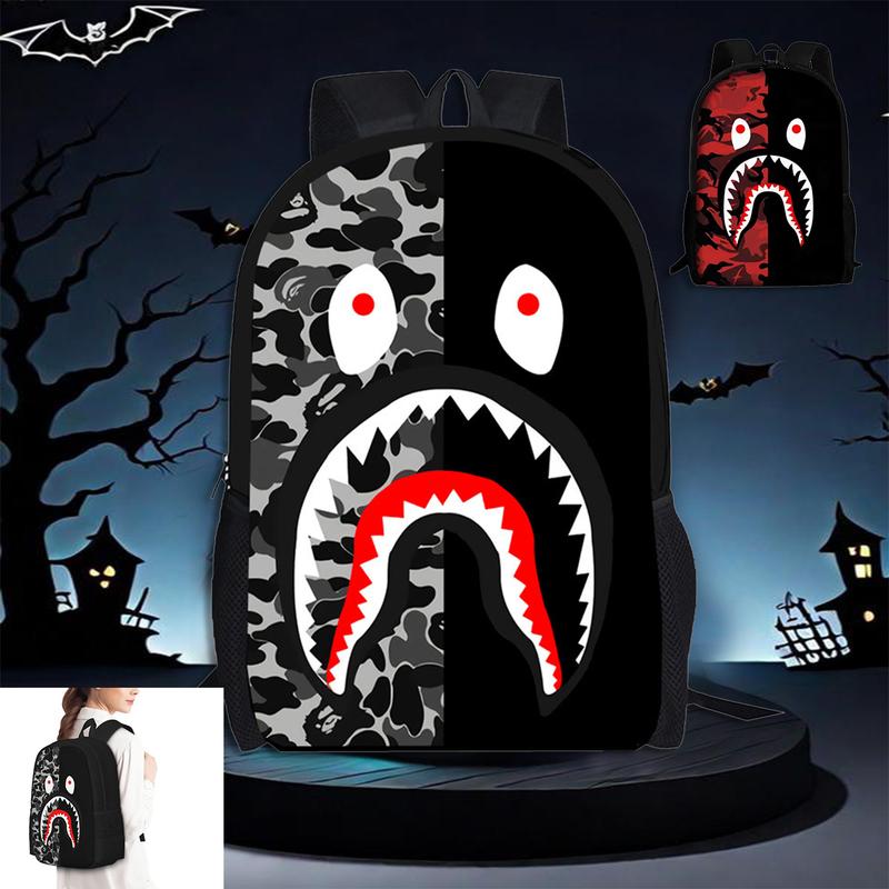 BAPE Shark Backpack Game CasualBackpack Portable Multifunction BagAnime Cartoon Backpack