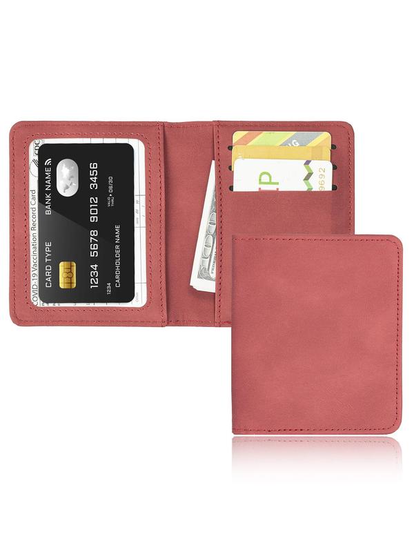 Women's Minimalist Casual Plain Portable Cardholder, Simple Design Business Style Short Wallet, RFID Blocking Card Holder For Work Office & Daily Used