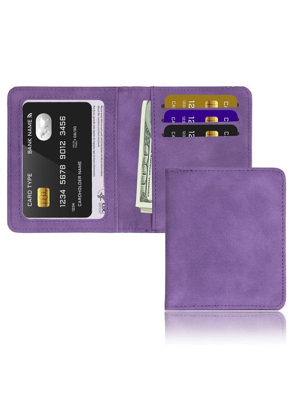 Women's Minimalist Casual Plain Portable Cardholder, Simple Design Business Style Short Wallet, RFID Blocking Card Holder For Work Office & Daily Used