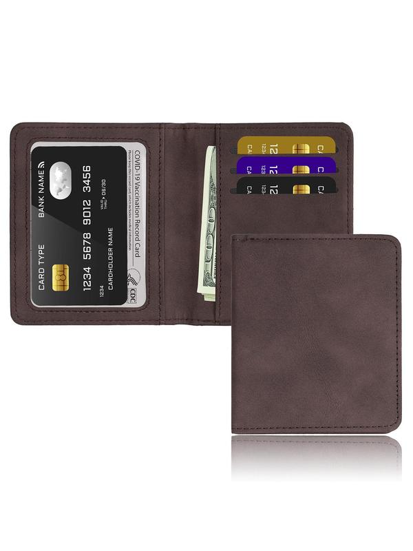 Women's Minimalist Casual Plain Portable Cardholder, Simple Design Business Style Short Wallet, RFID Blocking Card Holder For Work Office & Daily Used