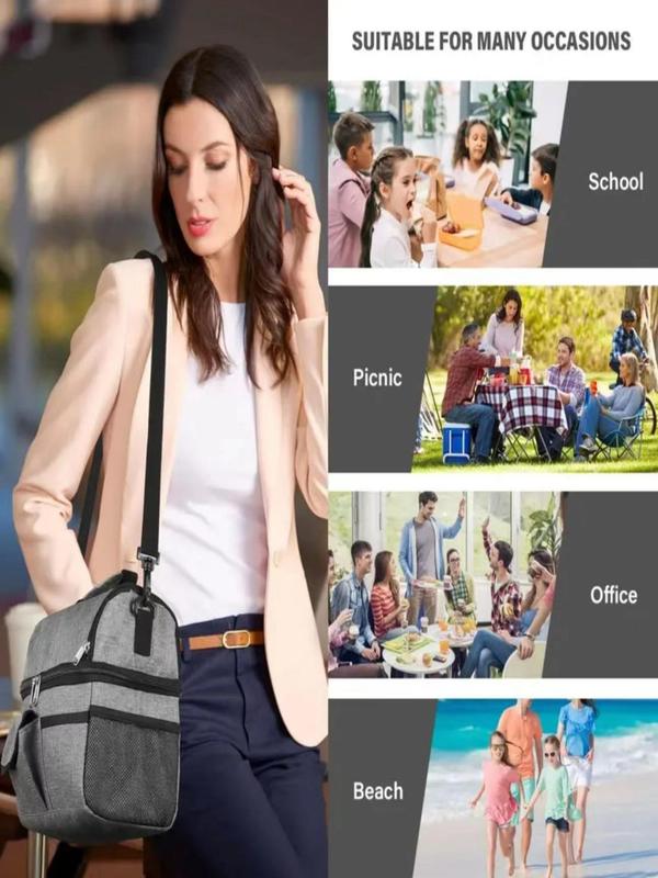 Large Capacity Lunch Bag,  Insulated Lunch Bag with Handle, Portable Lunch Bag For Work, School, Travel, Picnic