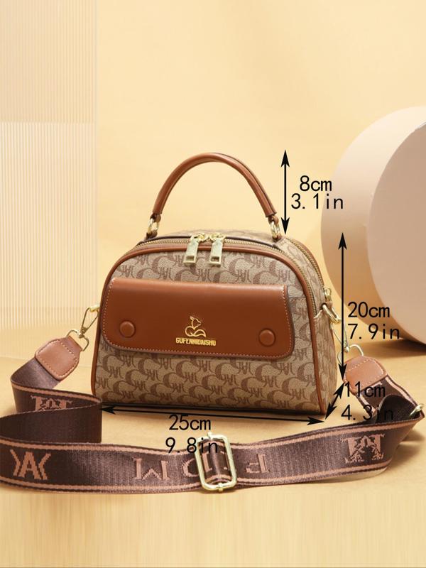 Women's Fashionable Geometric Pattern Handbag & Clutch Bag & Wallet, Casual Versatile Bag Set for Daily Used, Trendy High-quality Daily Commuting Bag