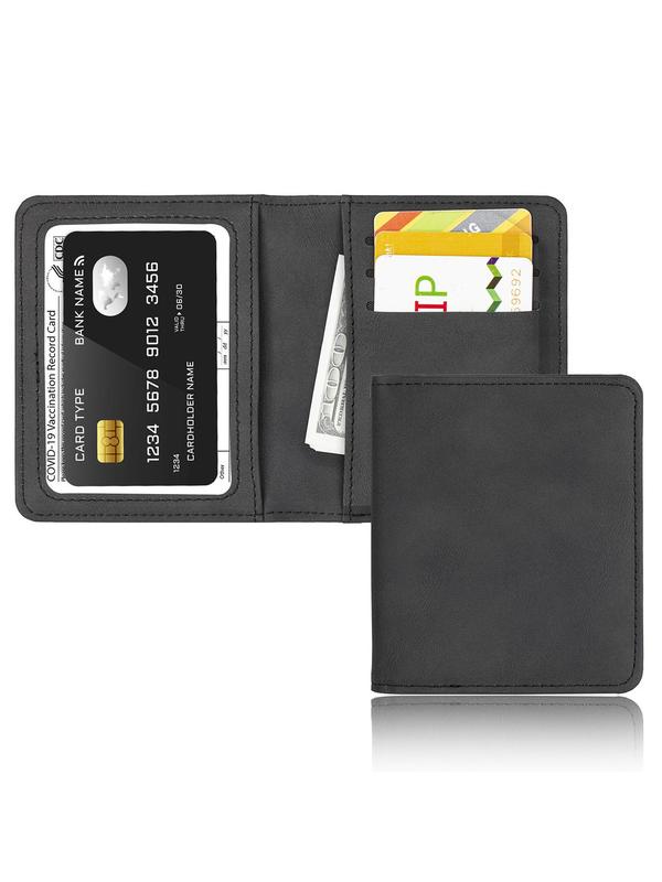 Women's Minimalist Casual Plain Portable Cardholder, Simple Design Business Style Short Wallet, RFID Blocking Card Holder For Work Office & Daily Used