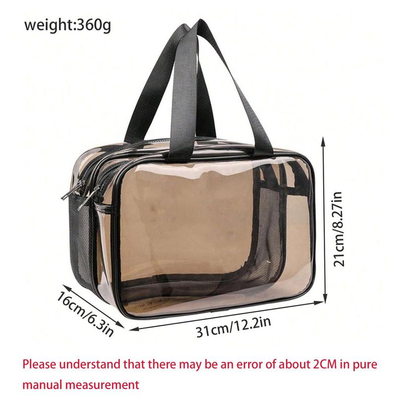 Double Layer Large Capacity Travel Cosmetic Bag, Portable Toiletry Bag, Dry and Wet Separation Transparent Waterproof Makeup Container for Home Office Travel