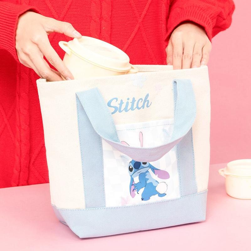 Disney Lunch Bag For Women And Girl Tote Bag Picnic Bag Blue And Pink Large Capacity Lunch Box Storage Bag for Office School Travel Outdoor Camping