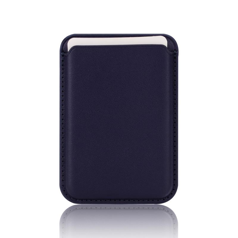 Magnetic Wallet Card Holder Bag Compatible With iPhone, 1 Count Portable PU Leather Solid Color Storage Card Bag, Magnetic PU Leather Card Clip, Phone Case Accessories, Strong Magnet Card Holder