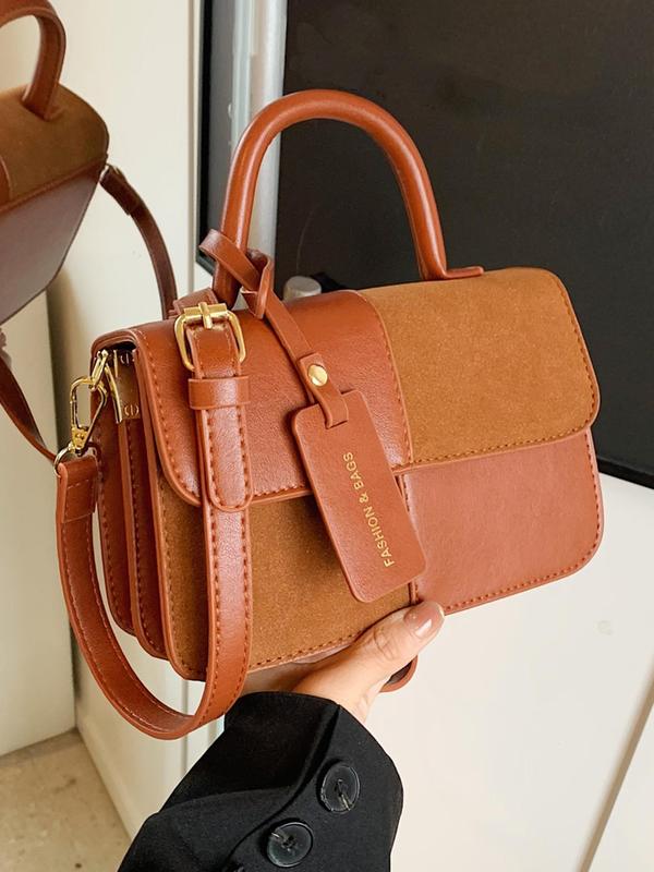 Women's Elegant Solid Color Suede Crossbody Bag, Fashionable PU Leather Shoulder Bag for Work & Daily Used, Casual Trendy Versatile High-quality Daily Commuting Bag