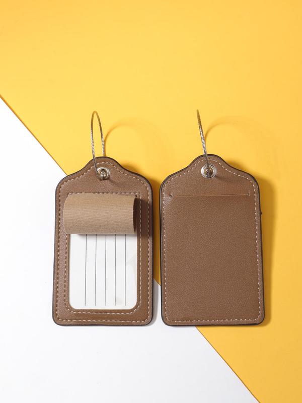 Plain PU Leather Luggage Tag, Lightweight Travel Bag Tag, Travel Carrying Identification Tag