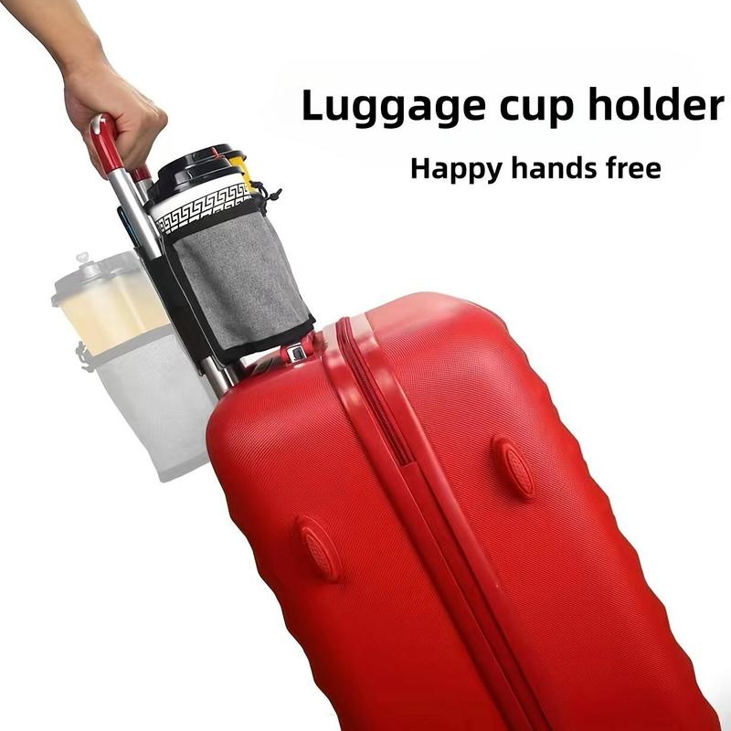 Luggage Cup Holder, Travel Hands-free Coffee Holder, Drawstring Design, Travel Essential Accessories for Flights and Travelers