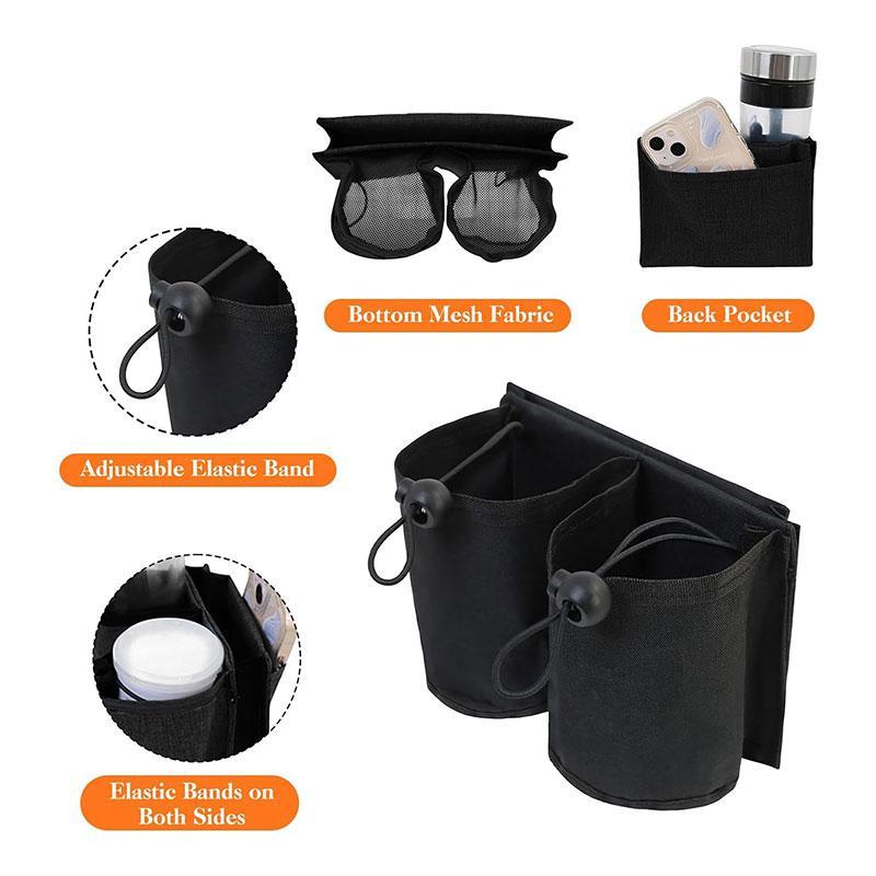 Adjustable Suitcase Cup Holder, 1 Count Portable Travel Accessory, Durable Fabric, Reusable Cup Bag, Easy Attach Design, Fits Most Cup Sizes, Convenient Organizer