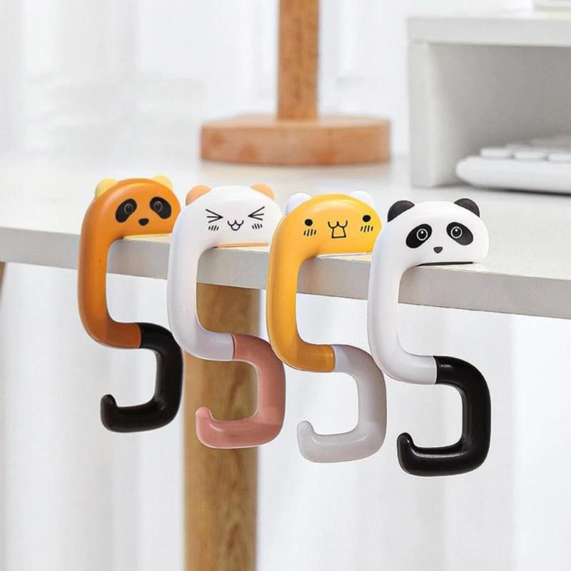 Cute Animal Shaped Foldable Bag Hook, 1 Count Portable Desk Hanger for Purses, Handbags, Desk Organizer for Home, Office, Travel